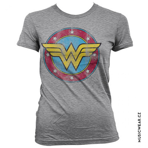 Wonder Woman t-shirt, Wonder Woman Distressed Logo Girly, ladies