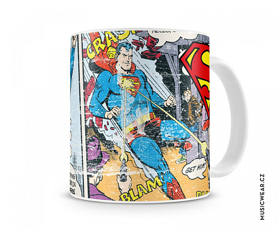 Superman ceramics mug 250 ml, Distressed Comic Strip