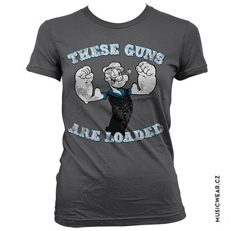 Pepek námořník t-shirt, These Guns Are Loaded Girly, ladies