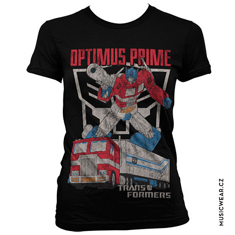 Transformers t-shirt, Optimus Prime Distressed, ladies