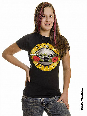 Guns N Roses t-shirt, Classic Bullet Logo Skinny, ladies