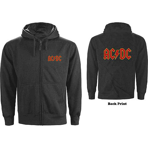 AC/DC mikina, Logo Zipped BP Charcoal Grey, men´s