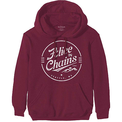 Alice in Chains mikina, Circle Emblem Maroon Red, men´s