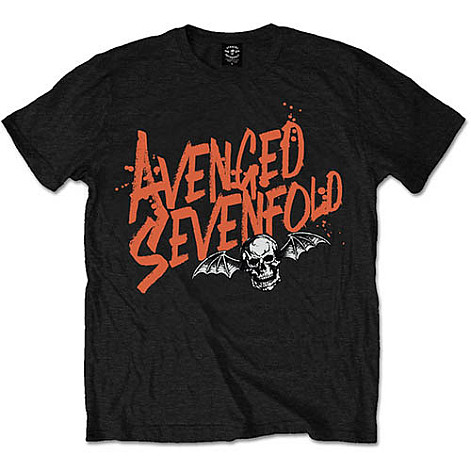 Avenged Sevenfold t-shirt, Orange Splatter Black, men´s