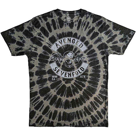 Avenged Sevenfold t-shirt, Deathbat Crest Dye Wash Charcoal Grey, men´s