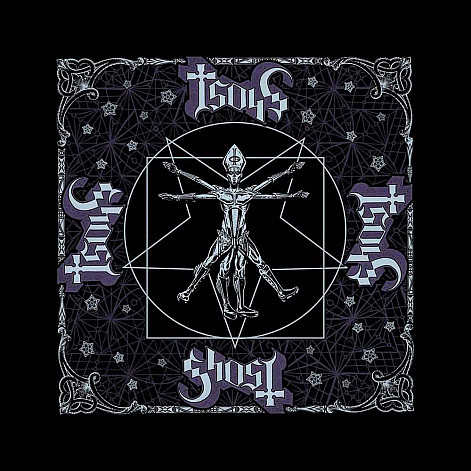 Ghost bavlněný scarf 55 x 55cm, Vitruvian Ghost Black