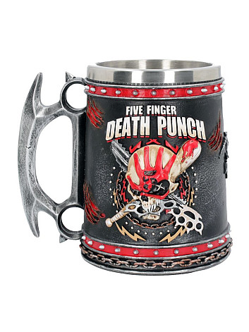 Five Finger Death Punch tankard 500 ml/15 cm/1 kg, FFDP Logo Skull