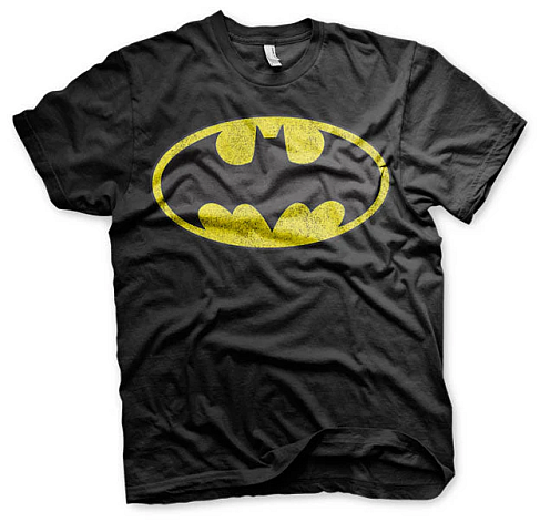 Batman t-shirt, Distressed Logo Black, men´s