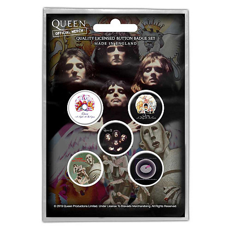 Queen button badges – 5 pieces, Early Albums