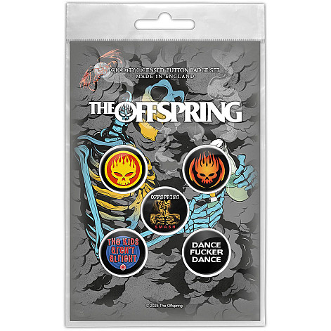 The Offspring button badges – 5 pieces průměr 25 mm, Skeleton Molotov
