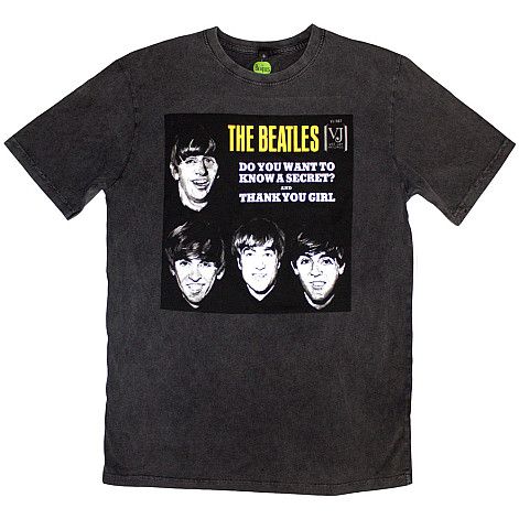 The Beatles t-shirt, VJ Secret Sleeve Stone Wash Charcoal Grey, men´s