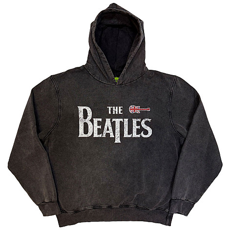 The Beatles mikina, Guitar & Drop T Wash Charcoal Grey, men´s