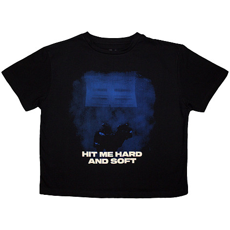 Billie Eilish t-shirt Crop Top, HMHAS Blue Lines Black, ladies