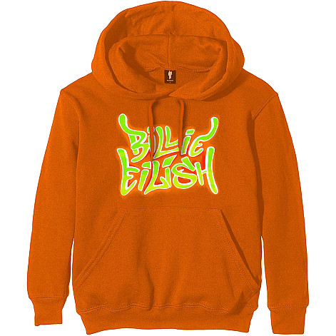 Billie Eilish mikina, Airbrush Flames Blohsh Orange, men´s