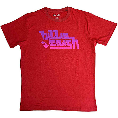 Billie Eilish t-shirt, Purple Logo Red, men´s