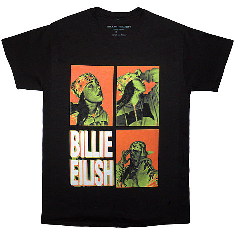 Billie Eilish t-shirt, 3 Photo Logo Black, men´s