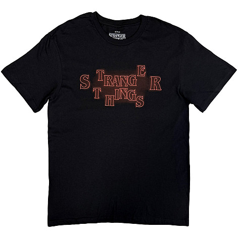 Stranger Things t-shirt, Neon Logo Black, men´s