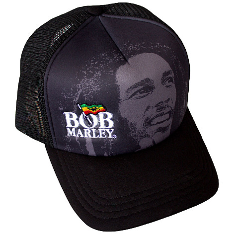 Bob Marley snapback, Logo & Face Mesh Black, unisex