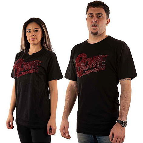 David Bowie t-shirt, Logo Embellished Black, men´s