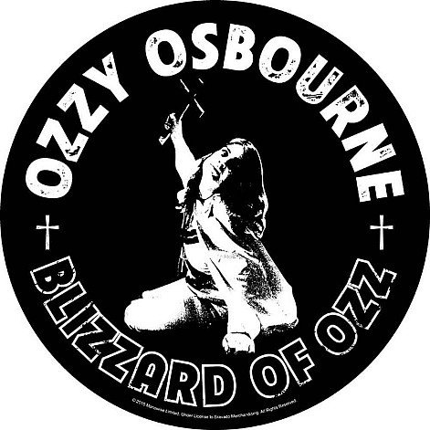 Ozzy Osbourne back patch CO+PES průměr 29 cm, Blizzard Of Ozz Black
