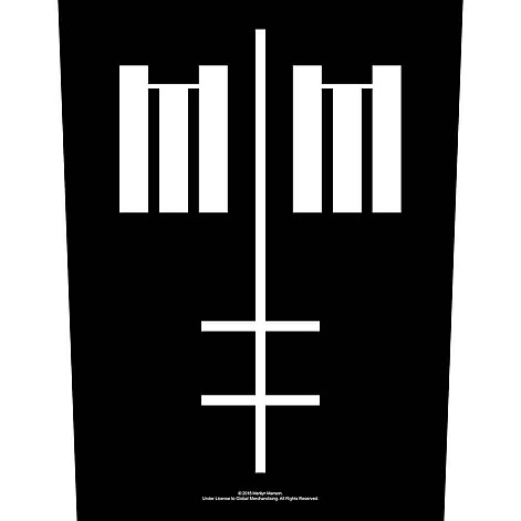 Marilyn Manson back patch CO+PES 30x27x36 cm, Cross Logo