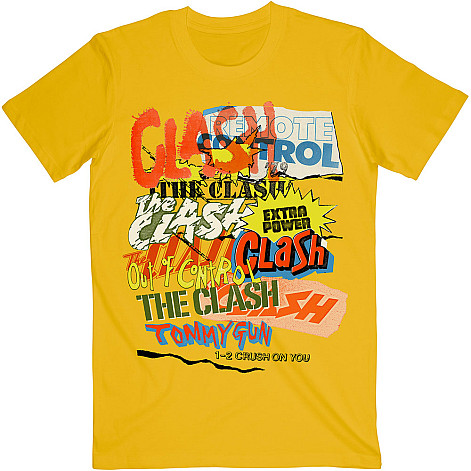 The Clash t-shirt, Singles Collage Text, men´s