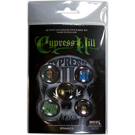 Cypress Hill button badges – 5 pieces průměr 25 mm, Logos