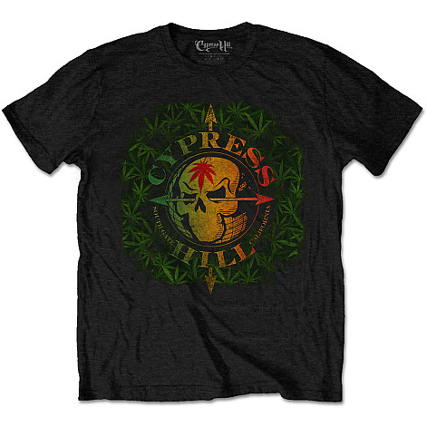 Cypress Hill t-shirt, South Gate Logo & Leaves Black, men´s