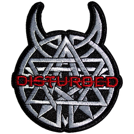 Disturbed tkaná nažehlovačka PES 86 x 72 mm, Logo