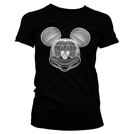 Mickey Mouse t-shirt, LineArt Black Girly, ladies