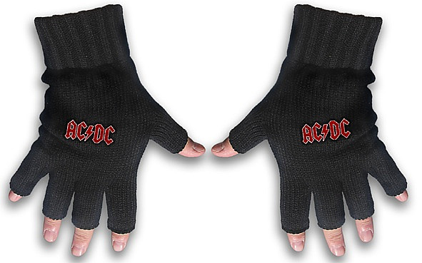 AC/DC fingerless gloves, Classic Red Logo