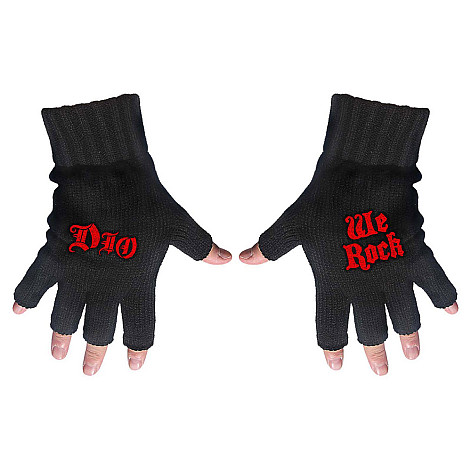 DIO fingerless gloves, Logo & We Rock
