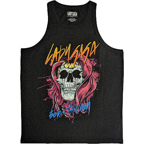 Lady Gaga tank top, Skull Charcoal Grey, men´s