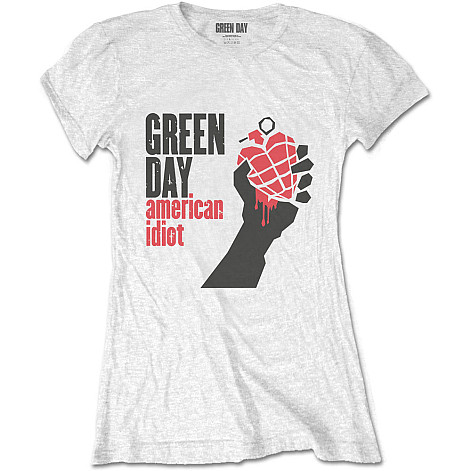 Green Day t-shirt, American Idiot Girly White, ladies