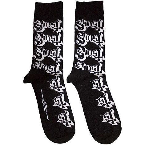 Ghost ponožky, Logo Pattern Black, unisex - velikost 7 až 11 (40 až 45)