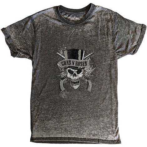Guns N Roses t-shirt, Faded Skull Burnout Charcoal Grey, men´s