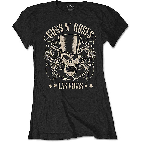 Guns N Roses t-shirt, Top Hat Skull & Pistols Las Vegas, ladies