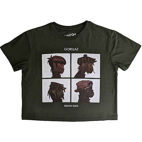 Gorillaz t-shirt Crop Top, Demon Days Green, ladies