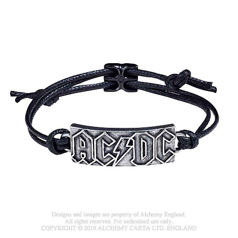 AC/DC bracelet s posuvníkem do max 25 cm, Lightning Logo 15x47x3 mm 14 g
