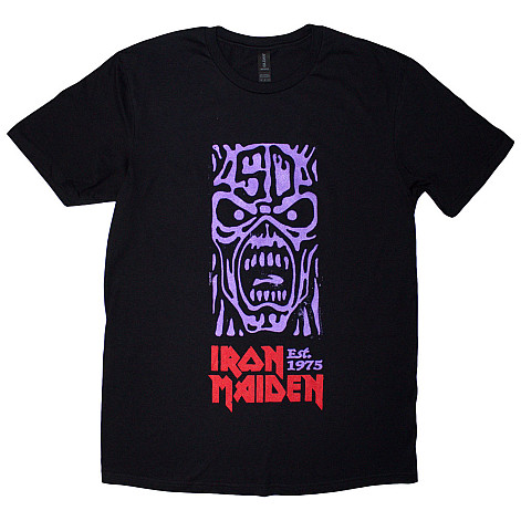 Iron Maiden t-shirt, Est. 1975 Stamp Logo Purple Black, men´s