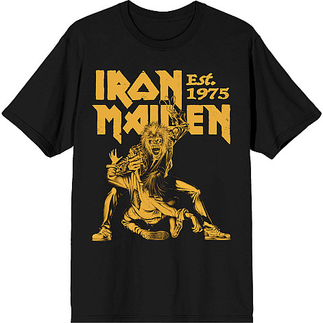 Iron Maiden t-shirt, Est. 1975 Claw Yellow Graphic Black, men´s