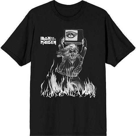 Iron Maiden t-shirt, Est. 1975 Holy Smoke Flames Crop Black, men´s