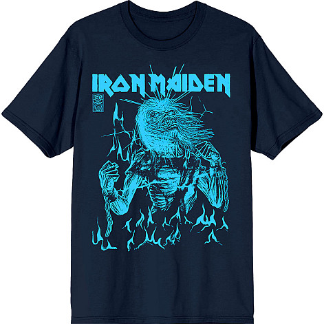 Iron Maiden t-shirt, 50 Life After Death Flames Blue Navy Blue, men´s