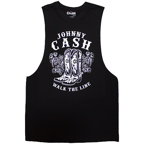 Johnny Cash tank top, Walk The Line Boots Black, men´s