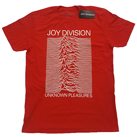 Joy Division t-shirt, Unknown Pleasures White On Red, men´s