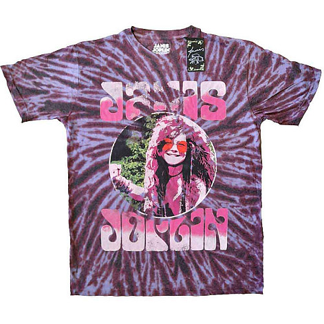 Janis Joplin t-shirt, Pink Shades Dye Wash Purple, men´s