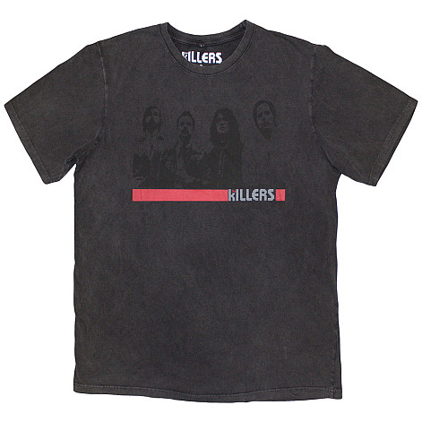 The Killers t-shirt, Band Photo Mono Stone Wash Charcoal Grey, men´s