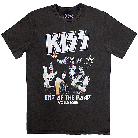 KISS t-shirt, End Of The Road World Tour Stone Wash Charcoal Grey, men´s