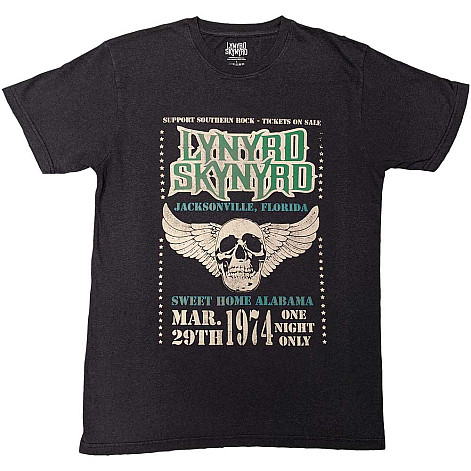 Lynyrd Skynyrd t-shirt, Winged Skull Wash Black, men´s