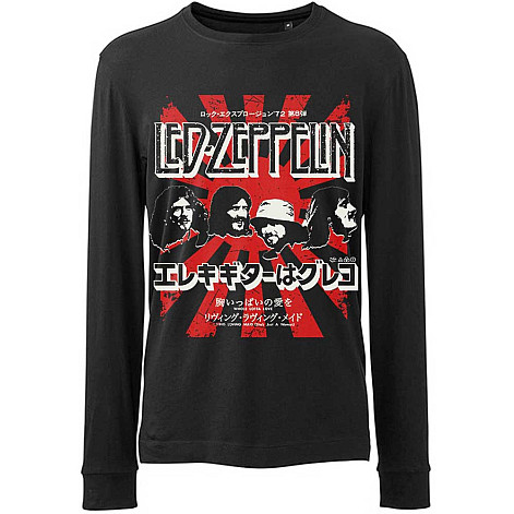 Led Zeppelin t-shirt long rukáv, Japanese Burst Black, men´s